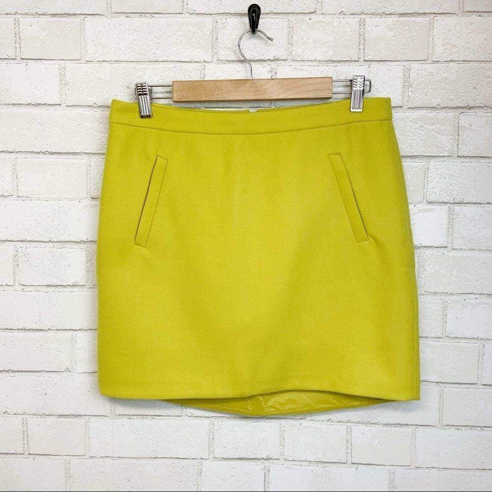 J.Crew Mustard Yellow Wool Mini Skirt Sz6 (R13)